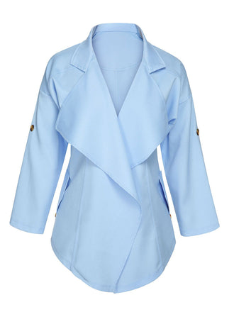 Light Blue 1950s Irregular Suit Collar Jacket, vintage coat, retro outerwear - perfect for women who love vintage and retro fashion