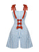 Light Blue 1950s Plaid Camisole Romper — vintage elegance for the modern woman