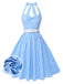 [Pre-Sale] Light Blue 1950s Plaid Halter Swing Dress, vintage dress, retro fashion, rockabilly, pin-up fashion - perfect for women who love vintage and retro fashion