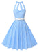 [Pre-Sale] Light Blue 1950s Plaid Halter Swing Dress, vintage dress, retro fashion, rockabilly, pin-up fashion - perfect for women who love vintage and retro fashion