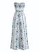 Light Blue 1950s Print One Piece Jumpsuit 3