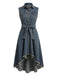 Light Blue 1950s Sleeveless High-Low Hem Denim Dress - vintage dress, retro fashion, elegant style for vintage lovers