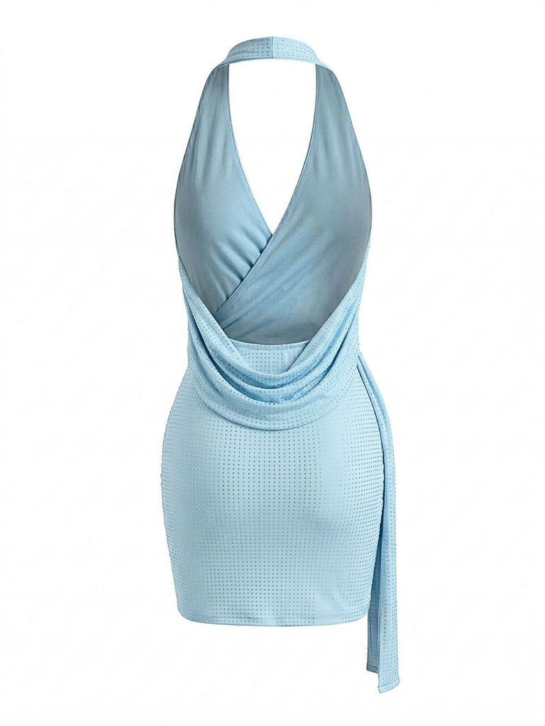 Light Blue 1960s Bodycon Dress 4
