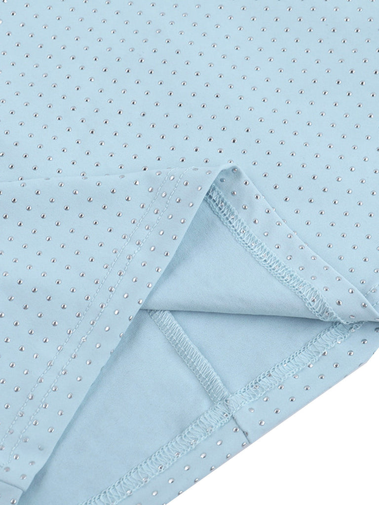 Light Blue 1960s Bodycon Dress 6