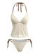 Light Yellow 1950s Halter Bikini Bikini Set