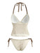 Light Yellow 1950s Halter Bikini Bikini Set 2