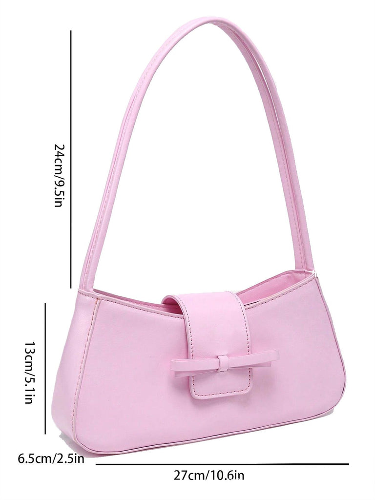 Vintage Leather Bow Baguette Bag