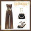 Metallic Gold 1980s Cowl Neck Spaghetti Strap Jumpsuit