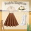 Khaki 1950s Snow White Style Button Dress