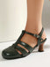 Mary Jane Cutout Ankle T-Strap Chunky Heels, vintage shoes, retro heels - perfect for women who love vintage and retro fashion