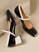 Mary Jane Patent Leather Chunky Heel Shoes: timeless vintage elegance she makes her own