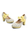 She finds her vintage story in this Mary Jane Polka Dots Bowknot Chunky Heels