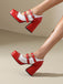 Mary Jane Studded Square Toe Block Heel Shoes - vintage shoes, retro heels