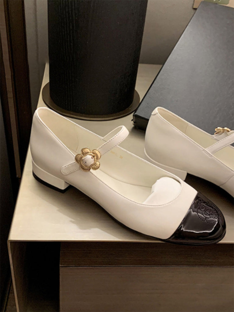 Mary Jane Thick Heel Leather Shoes: timeless vintage elegance she makes her own