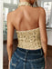Metallic 1970s Halter Sequin Sleeveless Top - vintage fashion, retro style