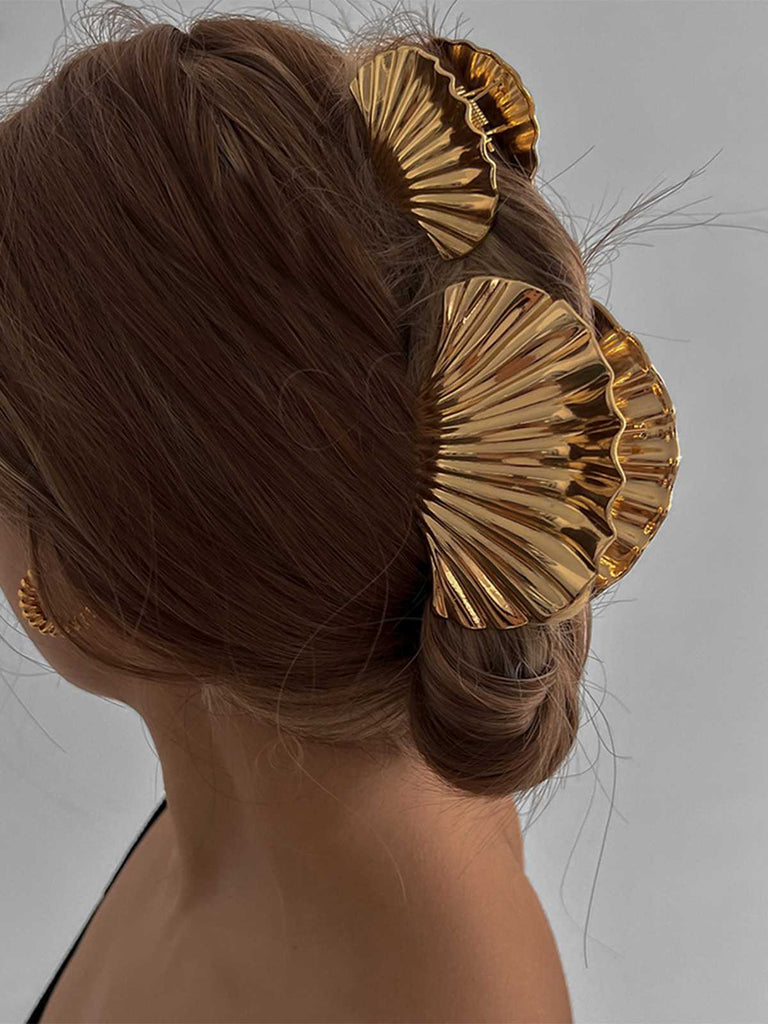 Metallic Alloy Shell Small Hairpin - vintage fashion, retro style
