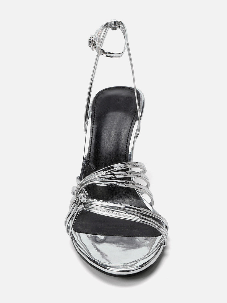 Metallic Silver Strappy Stiletto Sandals: beautiful vintage fashion, retro style, classic elegance with timeless appeal