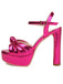 Metallic Snake Print Chunky High Heel Sandals - vintage shoes, retro heels