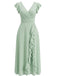 Mint-Green-1930s-Chiffon-Ruffle-V-Neck-A-Line-Dress, vintage, retro, dress
