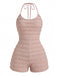 Misty Rose 1960s Lace Halter Jumpsuit