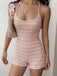 Misty Rose 1960s Lace Halter Jumpsuit 5