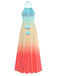 Multicolor 1930s Long Dress