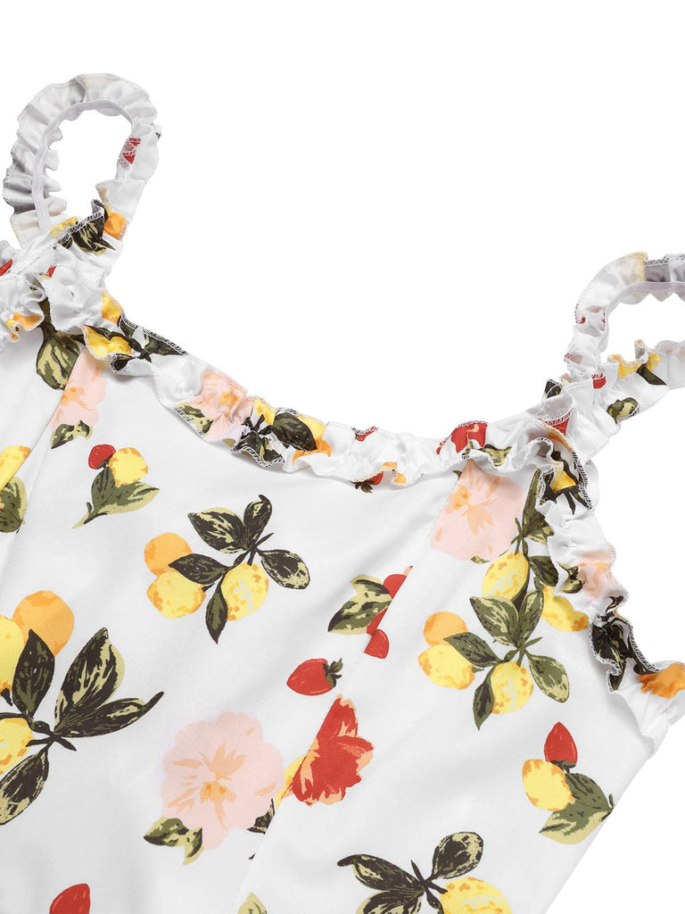 1940s Back Hollow Lemon Floral | 1940s | vintage dress, retro fashion