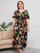Multicolor 1940s Floral V-Neck Tie-Up Dress — vintage elegance for the modern woman