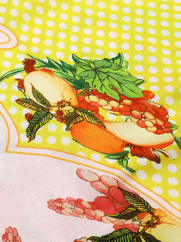 Multicolor 1940s Lemonis Print Midi Dress, vintage dress, retro fashion - perfect for women who love vintage and retro fashion