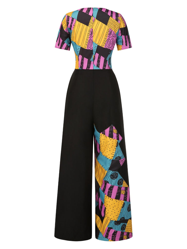 Multicolor 1940s Nightmare Before Christmas Sally Jumpsuit, vintage romper, retro jumpsuit - perfect for women who love vintage and retro fashion