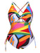 1940s Print One-Piece Swimsuit: 1940s Riviera elegance, reimagined for her