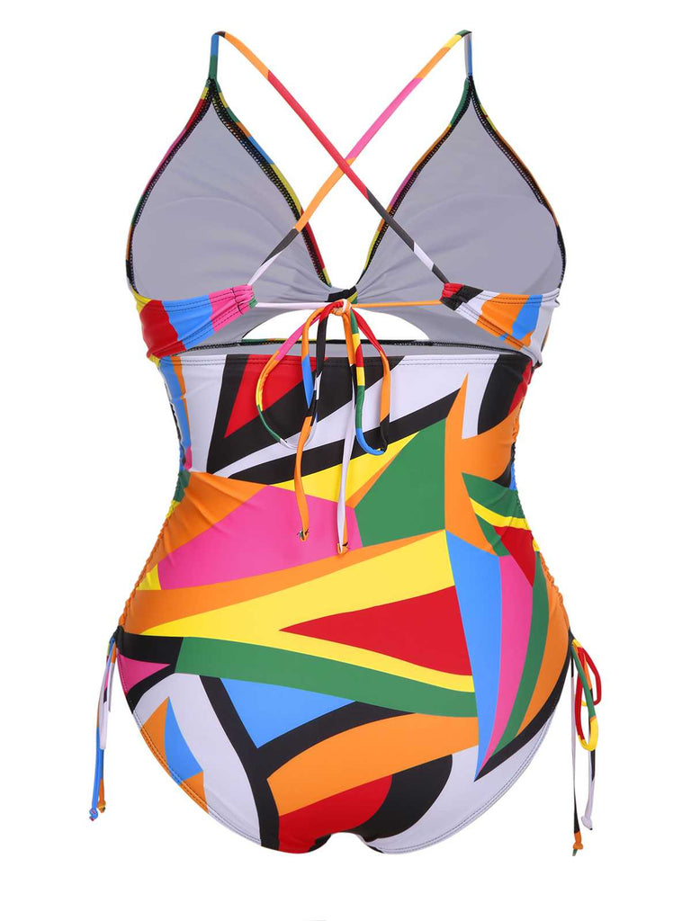 1940s Print One-Piece Swimsuit — because 1940s glamour never goes out of style