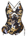 This 1940s Print One-Piece Swimsuit carries 1940s vacation dreams in every stitch