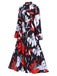 This Multicolor 1940s Round Neck Floral A-Line Dress wraps her in 1940s elegance, one twirl at a time