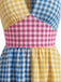 Multicolor 1940s V-Neck Midi Swing Dress - vintage dress, retro fashion, rockabilly