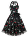 Multicolor 1950s Halter Floral Lace Hem Dress, vintage dress, retro fashion, rockabilly, pin-up fashion - perfect for women who love vintage and retro fashion