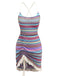 She slips into this 1960s Bohemian Drawstring Knit Straps Dress and suddenly it's a 1960s daydream