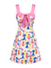 Multicolor 1960s Bow Puppy Print Dress: where 1960s romance meets her modern spirit