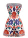 Multicolor 1960s Floral Bandeau Backless Romper - vintage jumpsuit, retro fashion