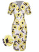 She slips into this Multicolor 1960s Floral Sunflower V-Ausschnitt Dress and suddenly it's a 1960s daydream