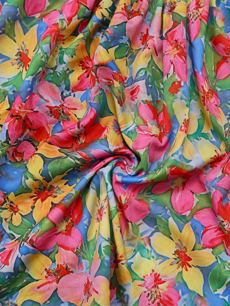 Multicolor 1960s Halter Floral Bow Heart Dress - vintage dress, retro fashion