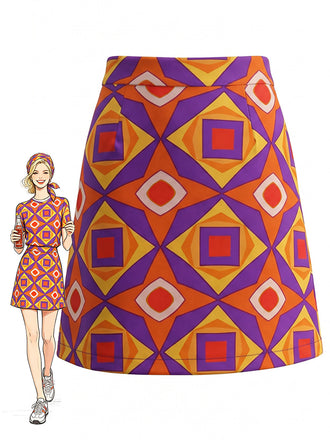 [Pre-Sale] Multicolor 1960s Vintage Retro Skirt