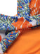 Multicolor 1960s Print Spaghetti Strap Swimsuit: 1960s Riviera elegance, reimagined for her