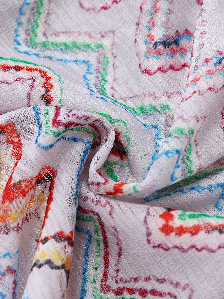 Multicolor 1960s Printed Sleeveless Romper 6