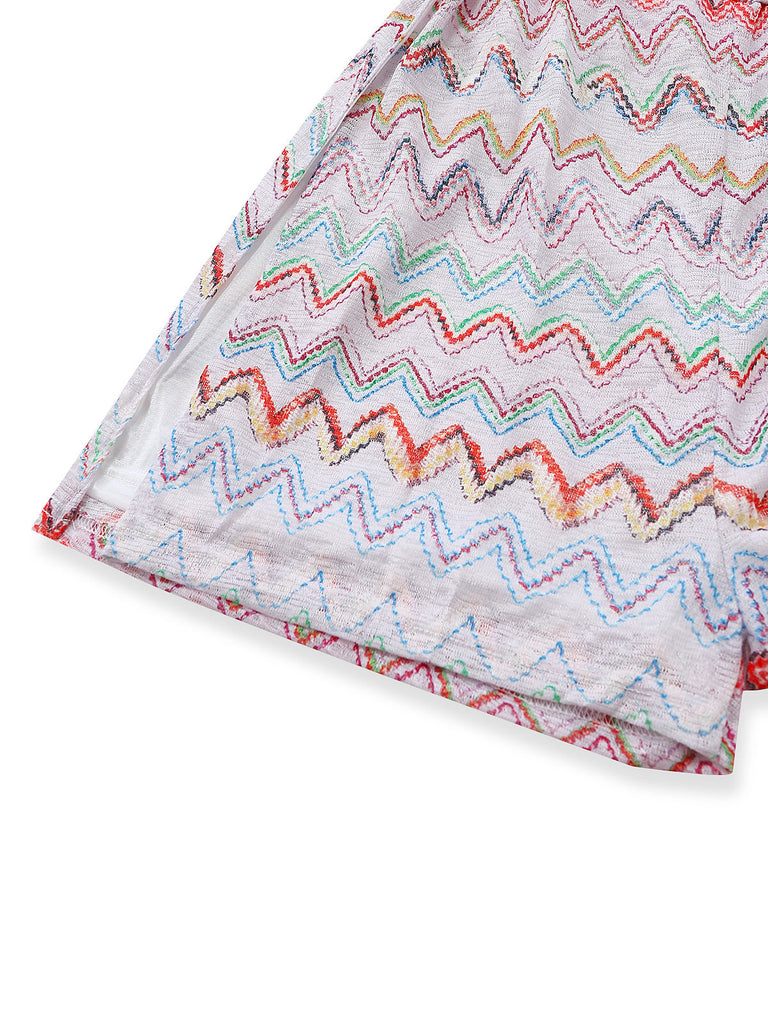 Multicolor 1960s Printed Sleeveless Romper 5