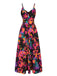 Multicolor 1970s Abstract Floral A-line Strap Dress, vintage dress, retro fashion, floral print - perfect for women who love vintage and retro fashion