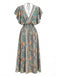 Multicolor 1970s Bohemia Ruffle Sleeve Smocked Dress - vintage dress, retro fashion for vintage lovers