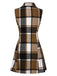 Multicolor 1970s Lapel Plaid Sleeveless Coat, vintage coat, retro outerwear - perfect for women who love vintage and retro fashion