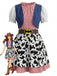 Multicolor 1970s Plaid Bats Cow Skin Patchwork Dress - vintage dress, retro fashion for vintage lovers