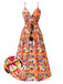 She slips into this Multicolor 1970s Tropical Floral Dress and suddenly it's a 1970s daydream
